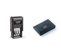 Trodat Petit tampon dateur Printy 4810 - Date en Français - Encrage automatique Noire rechargeable - Format de l'impression 20 x 3,8 mm & Tampons Encreurs 90x50 mm 9051 Noir