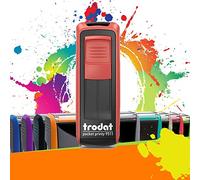 Trodat Pocket Printy 9511-38x14 mm - Rouge et Noir | Tampon Encreur Professionnel Automatique De Poche 3 lignes Personnalisable - Impression nette & précise
