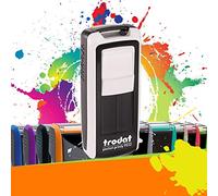 Trodat Pocket Printy 9512 - Tampon Encreur Professionnel Automatique De Poche 4 lignes À Personnaliser - Empreinte 47 x 18 mm Offerte (Blanc et noir)