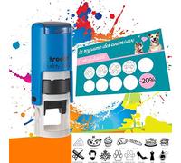 Trodat Printy 4612-12 mm - Bleu | Tampon Encreur Professionnel Automatique Spécial Carte de Fidélité Personnalisable - Impression nette & précise
