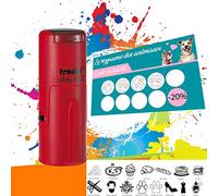 Trodat Printy 4612-12 mm - Rouge | Tampon Encreur Professionnel Automatique Spécial Carte de Fidélité Personnalisable - Impression nette & précise