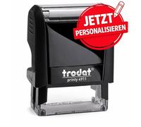 Trodat Printy 4911 - Noir - Tampon prénom personnalisable - Créer en ligne - Tampon d'adresse ou tampon texte - 38 x 14 mm - 4 lignes - Tampon de qualité supérieure à un prix super