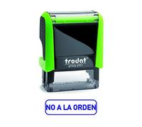 Trodat Printy 4911 Tampon formule commerciale avec inscription en espagnol « Non à la commande », encreur automatique, taille de la plaque 37 x 14 mm, bleu