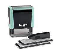 Trodat Printy Typomatic 4912T - Tampon Encreur Professionnel Automatique 4 lignes - Empreinte 47 x 18 mm À Composer Soi-Même (Vert Pastel)