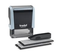 Trodat Printy Typomatic 4912T - Tampon Encreur Professionnel Automatique 4 lignes - Empreinte 47 x 18 mm À Composer Soi-Même (Bleu Pastel)