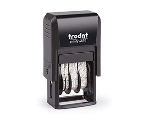 Trodat Tampon Dutch date Printy 4810, mois en lettres, DUT, 3,8 mm, couleur d'impression noire