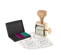 Trodat Tampon vintage avec 6 textes allemands et encreur 3 couleurs