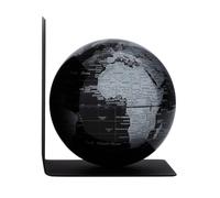 TROIKA BOOKGLOBE Serre-livres en métal - Diamètre : 13 cm - Globe magnétique équilibré - Mers noires et terres argentées mates - Poids : 0,6 kg - Dans un joli carton idéal pour offrir