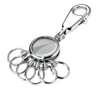 TROIKA Brevet GEOMETRIC WAVES - #KYR01-A138 - Rond brillant - Porte vec mousqueton - 6 anneaux verrouillables - Organisateur de clés - Design élégant - Original