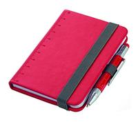 Troika Carnet de notes DIN A7 avec stylo à bille, fermeture élastique, boucle pour stylo, papier certifié FSC, pages perforées, grille à points, compartiment pour remorque