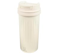 TROIKA CERAMUG 500, mug isotherme 500 ml, double paroi sous vide avec revêtement céramique WEILBURGER®, étanche, inox 304, plastique et silicone blanc