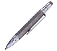 TROIKA CONSTRUCTION LILILIPUT - PIP25/TI - Stylo à bille multitâche (petit) - Tool Pen - Règle centimètre/pouce - Tournevis plat/cruciforme - Stylet (titane) - Troika Original