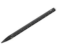 TROIKA Crayon multitâche avec pointe d'écriture durable en aluminium et métal noir, remplaçable, effaçable, avec règle en centimètres/pouces, taille : 147 x 10 x 10 mm, PEN20/BK