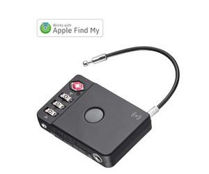 TROIKA Serrure de valise TSA avec fonction Apple® Find My Track & FIND LOCK possible de localisation du bagage et empêche l'ouverture non autorisée de la valise - Matériau en ABS et métal noir