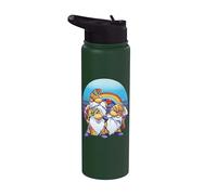 Trois Gnomes hippies Peace Gnome Rainbow LGBTQ fierté queer Stainless Steel Insulated Water Bottle
