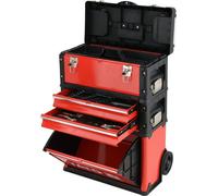 Trolley à outils Coffre à outils 4 pces Assortiment équipé 78 pces Caisse à outils Boîte à outils Voiture d'atelier