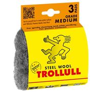 Trollull Lot de 3 tampons de laine d'acier Argenté