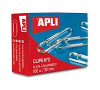 Trombones - APLI - 26 mm - Boîte de 100 - Acier galvanisé - Métallique