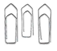 Trombones - WEDO - 32 mm - Zingué brillant - Contenu: 100 pièces - Métallique