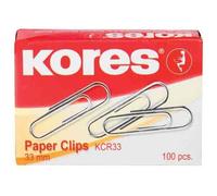 Trombonnes en métal - KORES - 25 mm - 100 pièces - Boîte en carton - Bureau