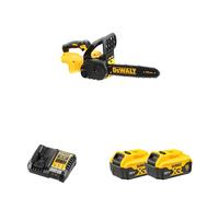 Tronçonneuse 18V 30 cm DCM565N-XJ + 2 batteries 18V 5 Ah + chargeur DCB1104-QW DEWALT