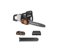Tronçonneuse 2*20V WORX - WG385E (guide 40 cm moteur brushless vitesse 18 m/s lubrification auto 2 batteries 4Ah et chargeur)