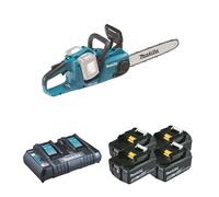 Tronçonneuse 2x18V 35cm DUC353Z + 4 batteries BL1850B 18V 5 Ah + 1 chargeur rapide double DC18RD MAKITA