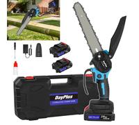 Tronçonneuse 8 pouces portative 2 Batteries au lithium 21V, 1 chaîne, chargeur et Boîte de rangement