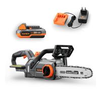 FUXTEC Tronçonneuse à chaîne sans fil FX-E1KS20 SET 1 - 20V | Longueur du guide 25 cm | 3,4 Kg | 5m/s | 40 maillons de transmission | avec batterie 2Ah | avec chargeur 1A