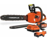Tronçonneuse à Batterie Dual Power, 40V, Guide 350mm, Moteur Sans Balai, POWDPGCSS2, Batterie et Chargeur Inclus