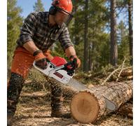 Tronçonneuse à essence 2 temps 52 cc, 2 kW, lame de 50,8 cm, 7500 tr/min | Tronçonneuse puissante, double interrupteur, démarreur à câble, scie à essence pour bois de chauffage, branches