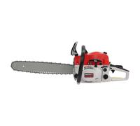 Tronçonneuse à essence 52 cc 2,0 kW 50,8 cm, tronçonneuse professionnelle avec démarrage à traction, double interrupteur et frein chaîne, pour coupe du bois, élagage et jardinage, rouge/blanc