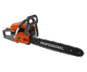 Tronçonneuse à essence - 58 cm³ 2 temps - 2,4 kW, 8 500 tr/min - Réservoir de carburant de 550 ml - Réservoir d'huile de 260 ml - Démarreur à lanceur - Orange