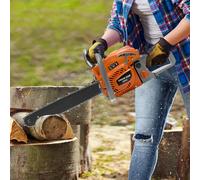 Tronçonneuse à essence 58 cm³ - guide-chaîne de 50,8 cm - moteur 2 temps - 2,4 kW - 10 000 tr/min - orange