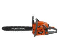 Tronçonneuse à essence 58 cm³ - Moteur 2 temps - 2,4 kW - Guide-chaîne de 50 cm - Frein de chaîne - Orange