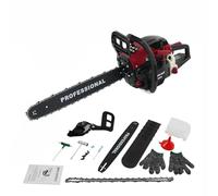 Tronçonneuse à essence 58cc, scie à bois pratique pour utilisations au jardin et travaux de construction, 4,5 CV 2400W tronçonneuse lame de scie 50cm, avec protection de main système de frein et kit