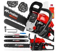 Tronçonneuse à essence Maltec Mastercut5700W®|5,7Ps|58Cc|2Xchaînes+2Xguides+huile