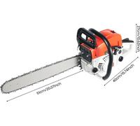 Tronçonneuse à essence - Modèle 5200 - Moteur 2 temps de 52 cm³ - Puissance de 2,0 kW - Longueur de guide-chaîne de 51 cm - Tronçonneuse professionnelle pour le bois, la forêt et le jardin - Rouge