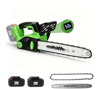 Tronçonneuse Batterie 2200 W, lame de 40 cm et lubrification automatique | Tronçonneuse électrique sans fil, 15 m/s, 2 batteries, pour coupe et coupe du bois