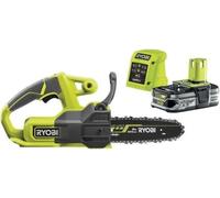 Tronçonneuse compacte RYOBI 18V ONE+, Guide 20 cm, 4,6 m/s, Tendeur latéral, Batterie 2,5 Ah, Chargeur 1,5 A, RY18CS20A-125
