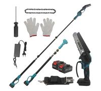 Tronçonneuse de 6 Pouce 2 en 1 avec Perche Télescopique de 2,5 m, 2 Batteries 3 000 mAh, pour l'élagage des Arbres et le Jardinage