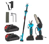Tronçonneuse Électrique 3-en-1 avec Perche Télescopique 126-260 cm - Scie à Branche Haute & Ébrancheur sans Fil 18V