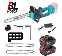 Tronçonneuse électrique 30 cm - Tronçonneuse sans fil - Moteur sans balais - Sans fil - 18 V rechargeable - Avec 2 batteries