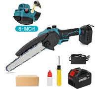 Tronçonneuse électrique 8 pouces, moteur sans balais, lubrification automatique, 1 grande batterie