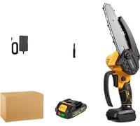 Tronçonneuse électrique à batterie, chaîne de 6 pouces, moteur sans balais puissant, 1 kit de batteries