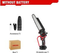 Tronçonneuse électrique - Batterie, guide-chaîne de 20 cm - Moteur sans balais - 4500 W - Capacité de coupe de 30 cm - Sans batterie - Bleu foncé