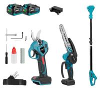Tronçonneuse électrique, double fonctionnalité, fonctions réglables, kit de 2 batteries