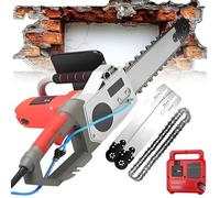 Tronçonneuse Électrique Filaire 5800W E 6500W Scie À Béton Électrique Robuste, Scie Découpeuse Murale Portative Moteur 6000 Tr/min Avec 2 Chaînes Et 2 Guides Et Pompe À Eau, Pour Granit/Béton/Brique