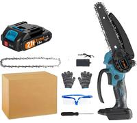 Tronçonneuse électrique, lame de 15 cm, portable et légère, 1 batterie, 1 chaîne