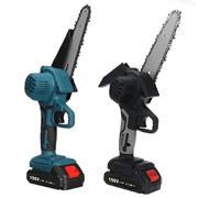 Tronçonneuse électrique - Mini-tronçonneuse - Avec mallette - 2 batteries - 4 lames de chaîne - 1 500 W